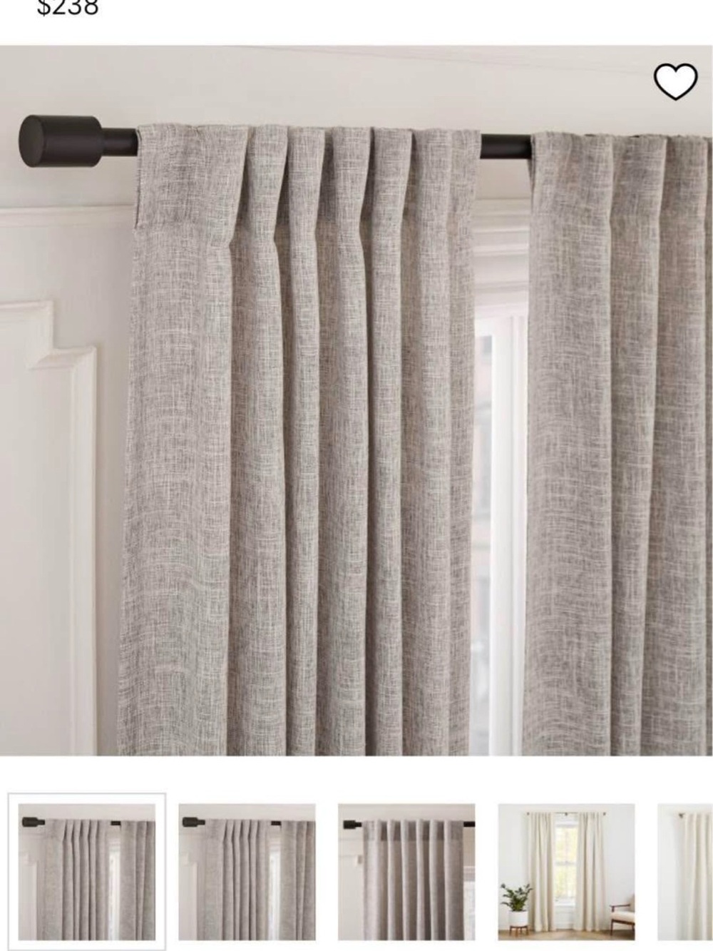 West Elm cross weave black out curtains
